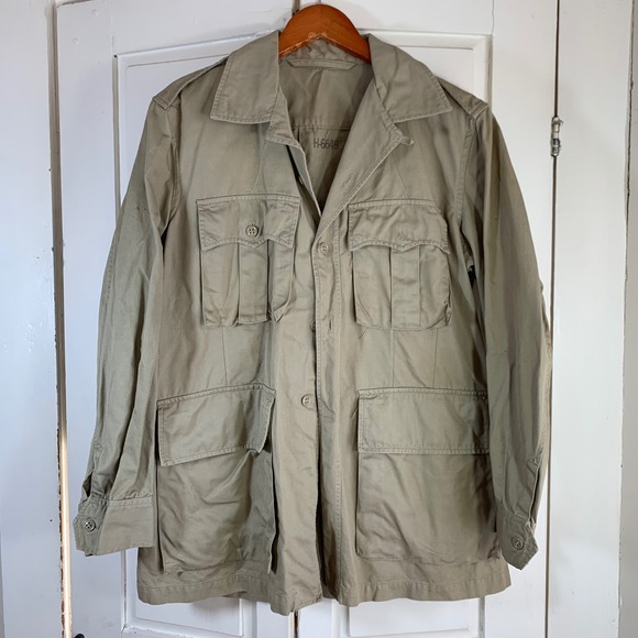 Vietnam War Jungle Jacket OG-107 Military Field Jacket Tropical 40R Utility Coat